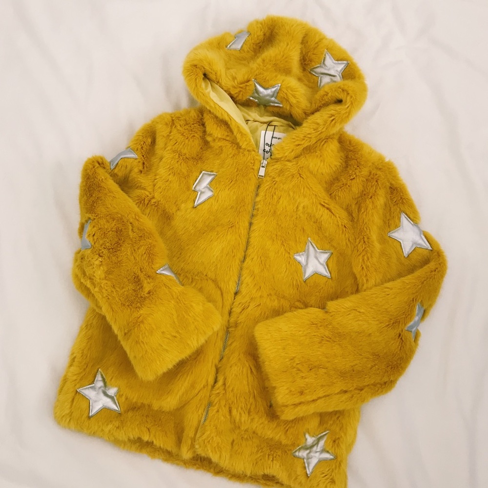 Zara Girls Outerwear Collection Yellow Star Jacket